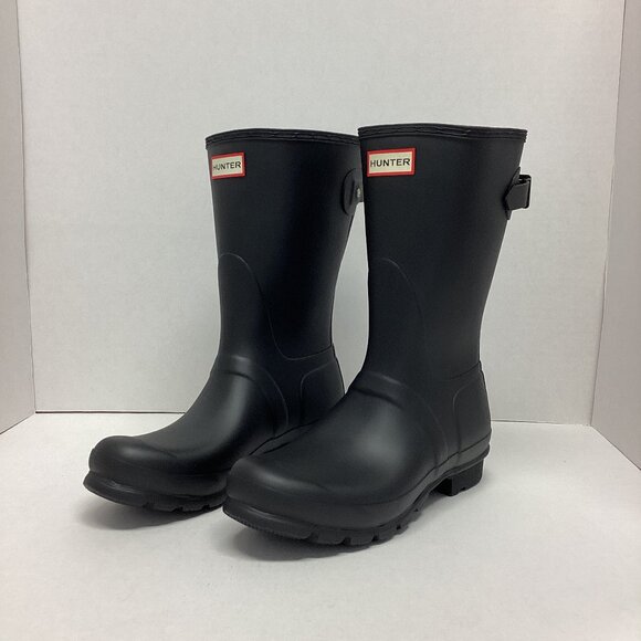 Hunter Women's Original Back Adjustable Short Boots in Size 8, WFS1013RMA-BLK(2) - Picture 1 of 12
